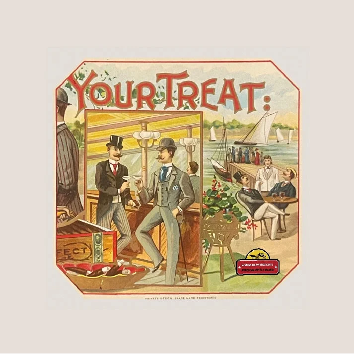 Rare 1890s Antique Your Treat Cigar Label Unearths Vintage Charm