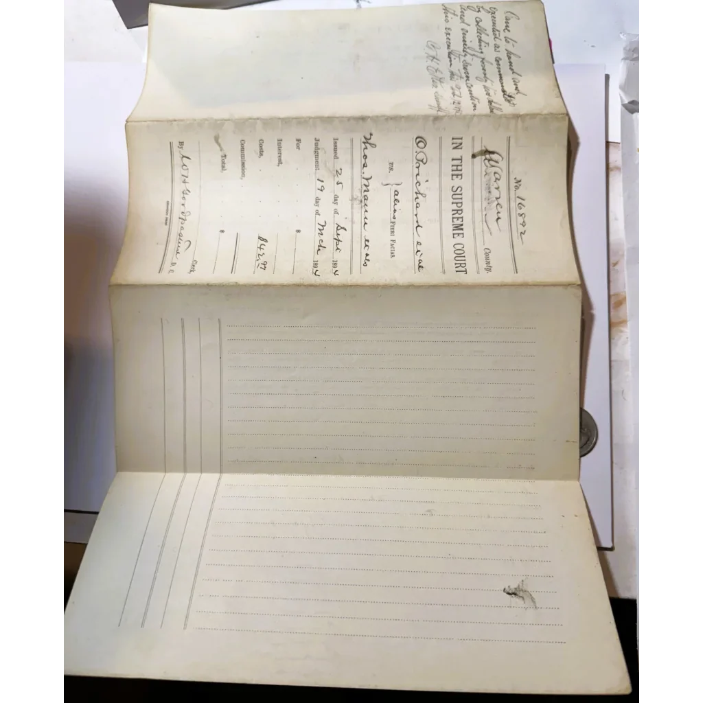 Rare 1893 Tennessee Supreme Court Legal Document From Nashville