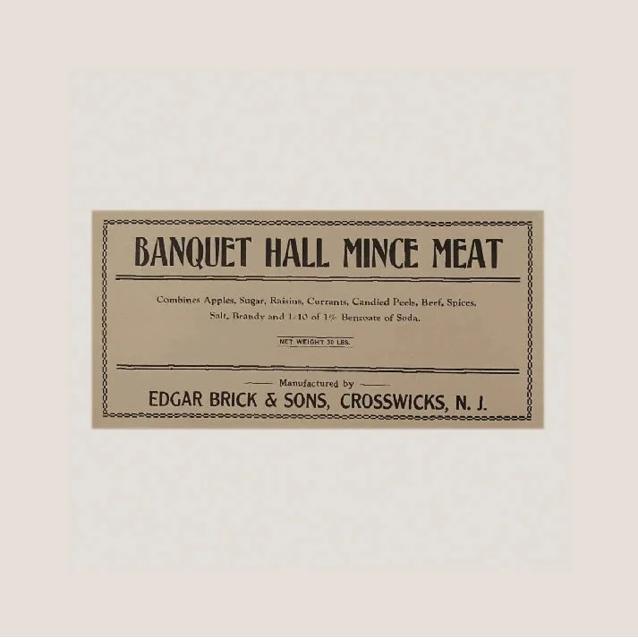 Rare 1910s Large Antique Vintage Mincemeat Label Wall Art