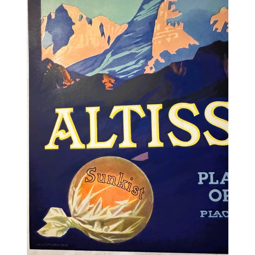 Rare 1930s Altissimo Crate Label Bursts with Vintage Charm