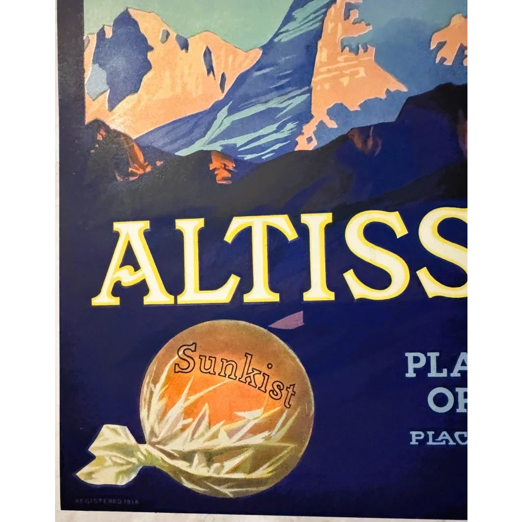 Rare 1930s Altissimo Crate Label Bursts with Vintage Charm