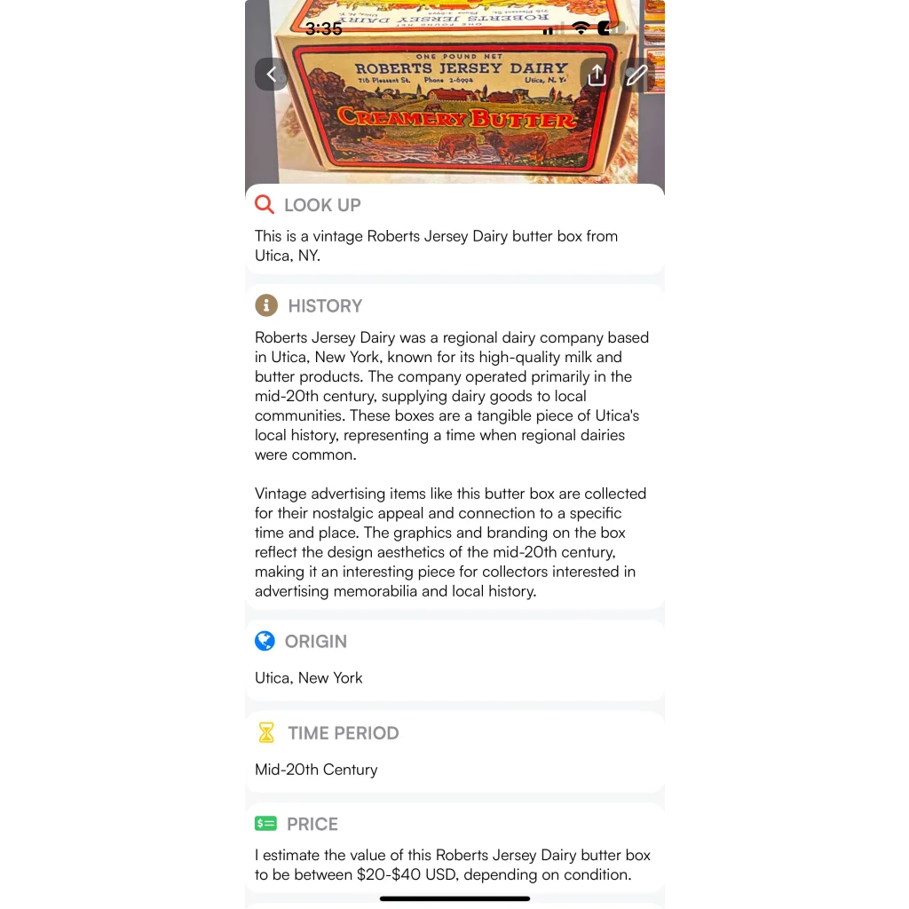 Rare 1930s Antique Vintage Roberts Jersey Butter Box Farm Scene