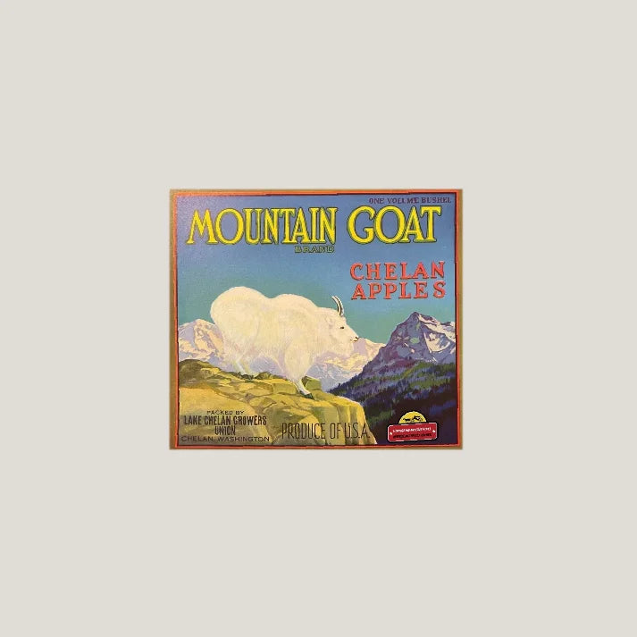 Rare 1930s Mountain Goat Crate Label from Chelan Washington