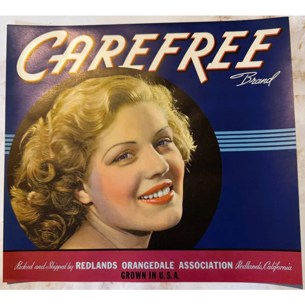 Rare 1940s Carefree Citrus Label Brings Vintage Glamour to Life