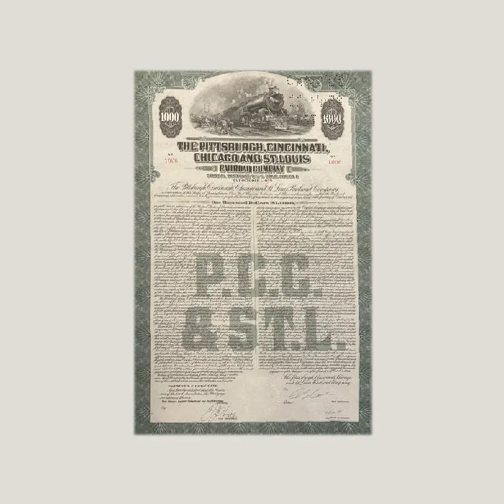 Rare 1944 Railroad Antique Vintage Bond Certificate Unearthed