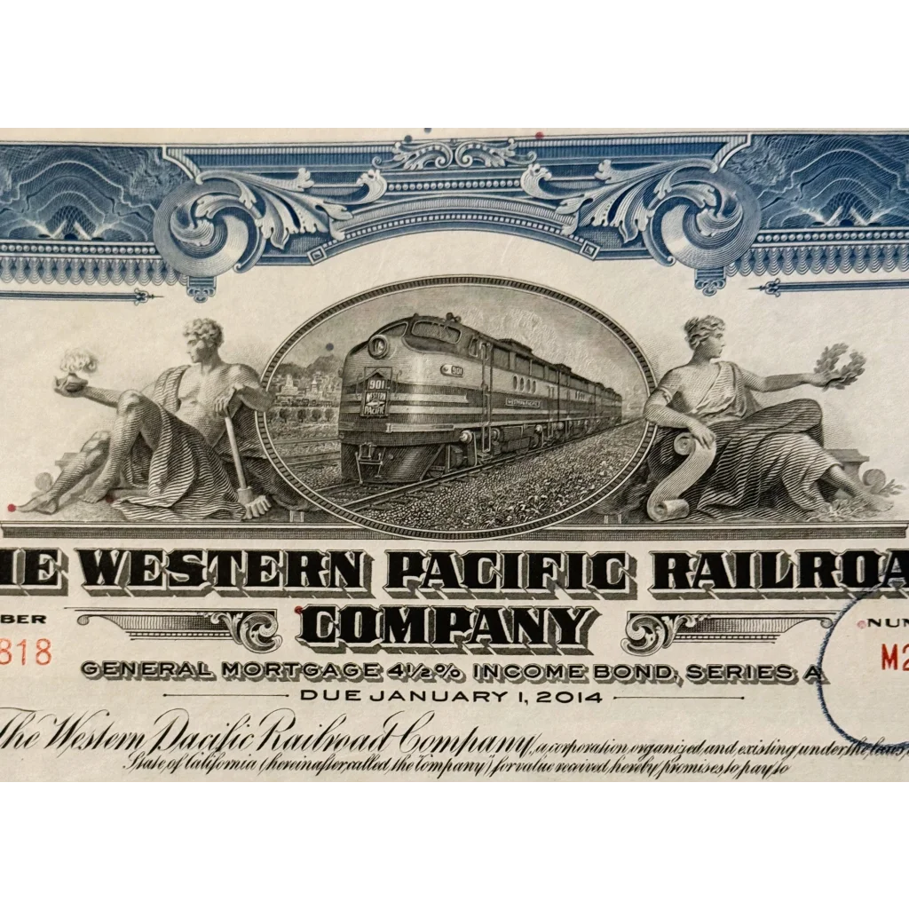 Rare 1945 Western Pacific Railroad Bond Certificate Uncovered