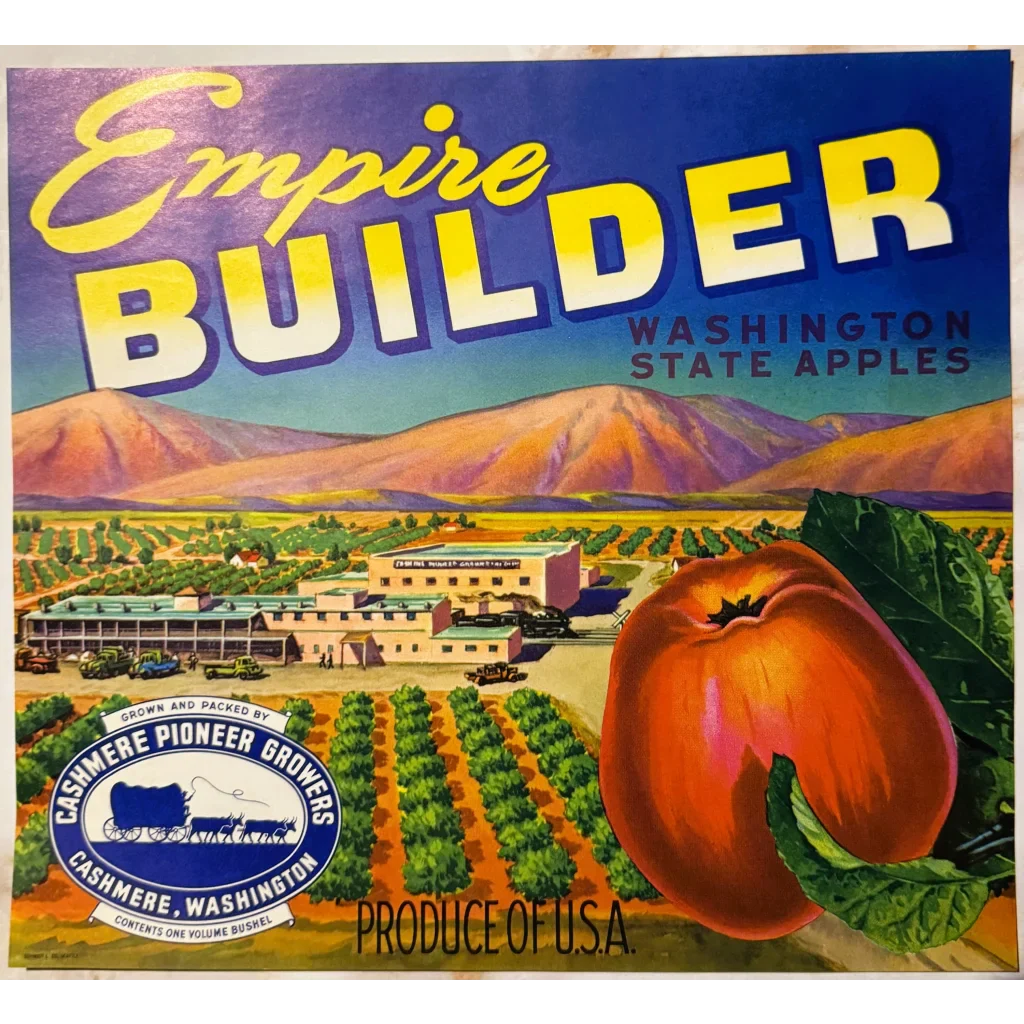 Rare 1950s Empire Builders Apple Crate Label from Washington