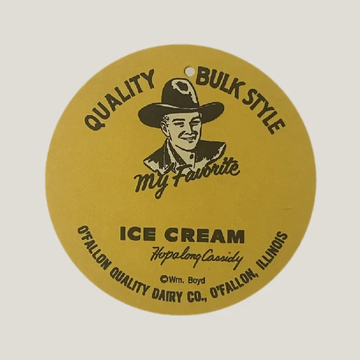 Rare 1950s Hopalong Cassidy Ice Cream Sign Antique Gift from Illinois