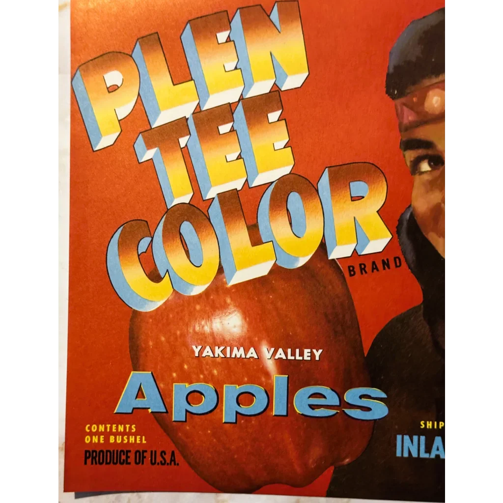 Rare 1950s Native Beauty Apple Crate Label from Yakima Valley