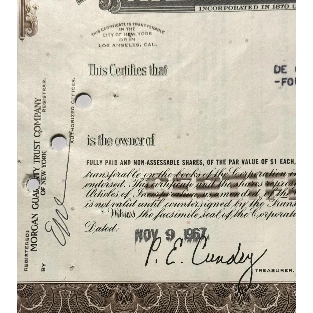 Rare 1960s ARCO Oil Stock Certificate: Vintage Americana Collectible