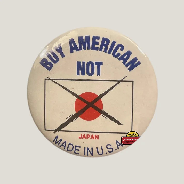 Rare 1960s Buy American Vintage Pin Captures MacArthur Era Debate