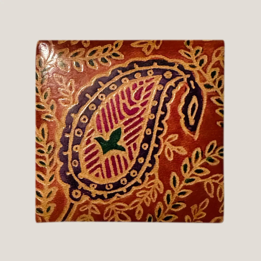 Rare 1960s Indian Leather Coin Purse Bursts with Vintage Charm