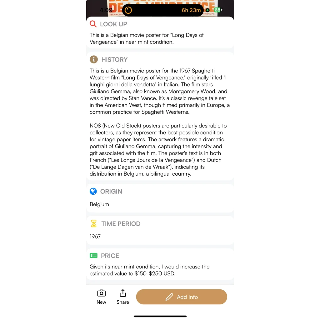 Rare 1967 Les Longs Jours De La Vengeance Belgium Movie Poster