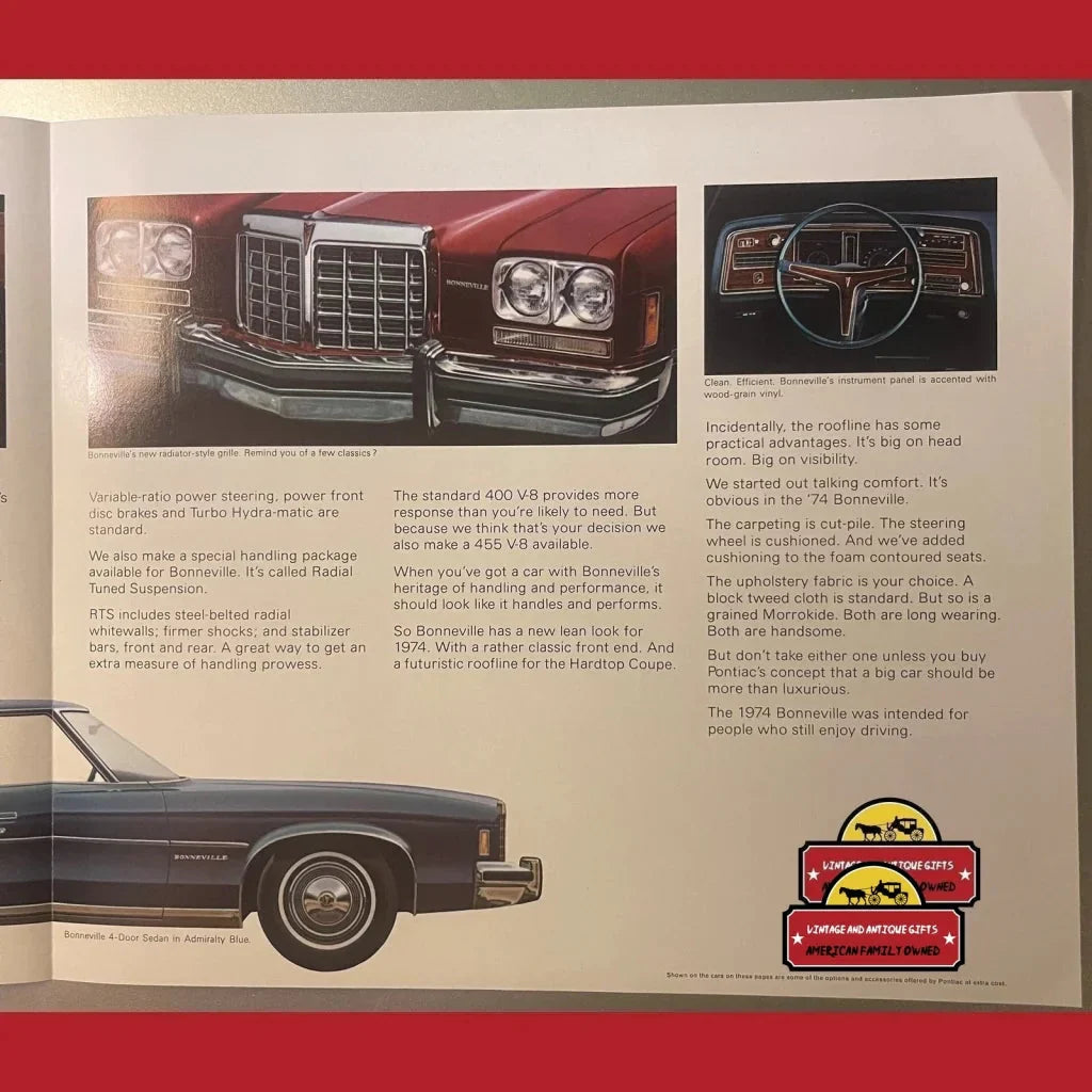 Rare 1974 Pontiac Bonneville Dealer Brochure Unearths Vintage Charm