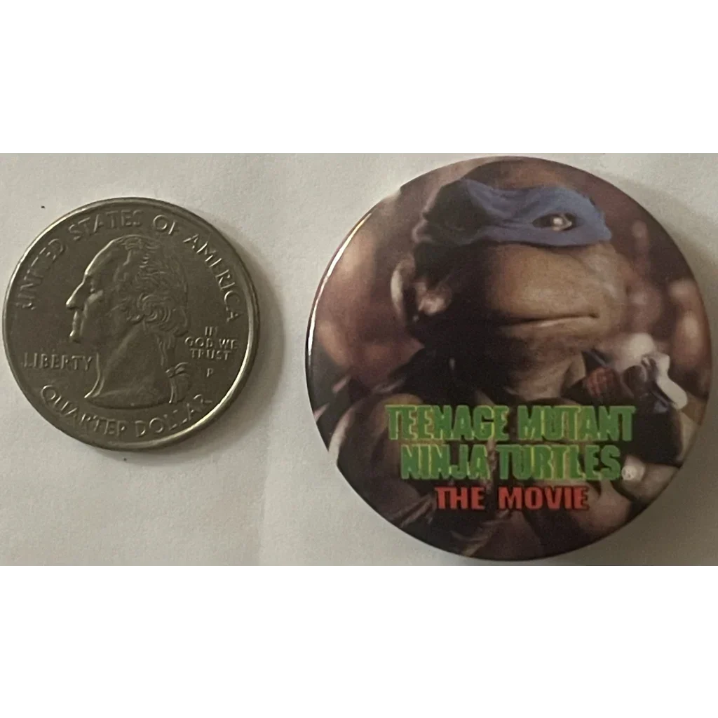 Rare 1990 Leonardo Ninja Turtles Movie Pin Unleashed
