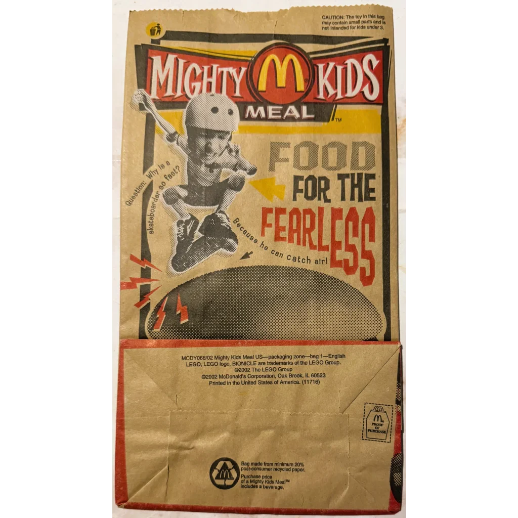 Rare 2002 Bionicle McDonald's Mighty Kids Happy Meal Bag