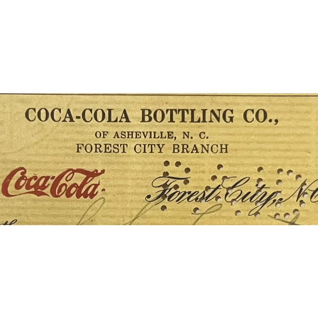 Rare Antique Coca Cola Checks from 1920s Asheville NC