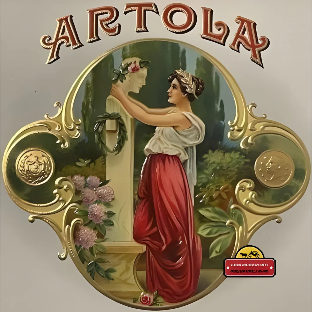 Rare Antique Artola Cigar Label Unveils Enchanting Garden Scene
