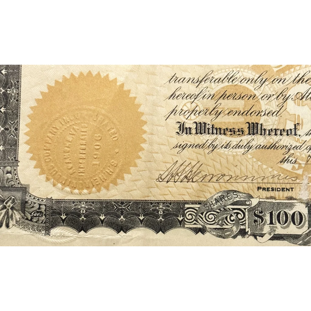 Rare Antique Heironimus Stock Certificate from Downtown Roanoke