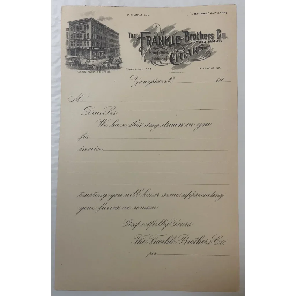 Discover an Antique 1910s Frankle Brothers Cigar Co. Invoice Treasure