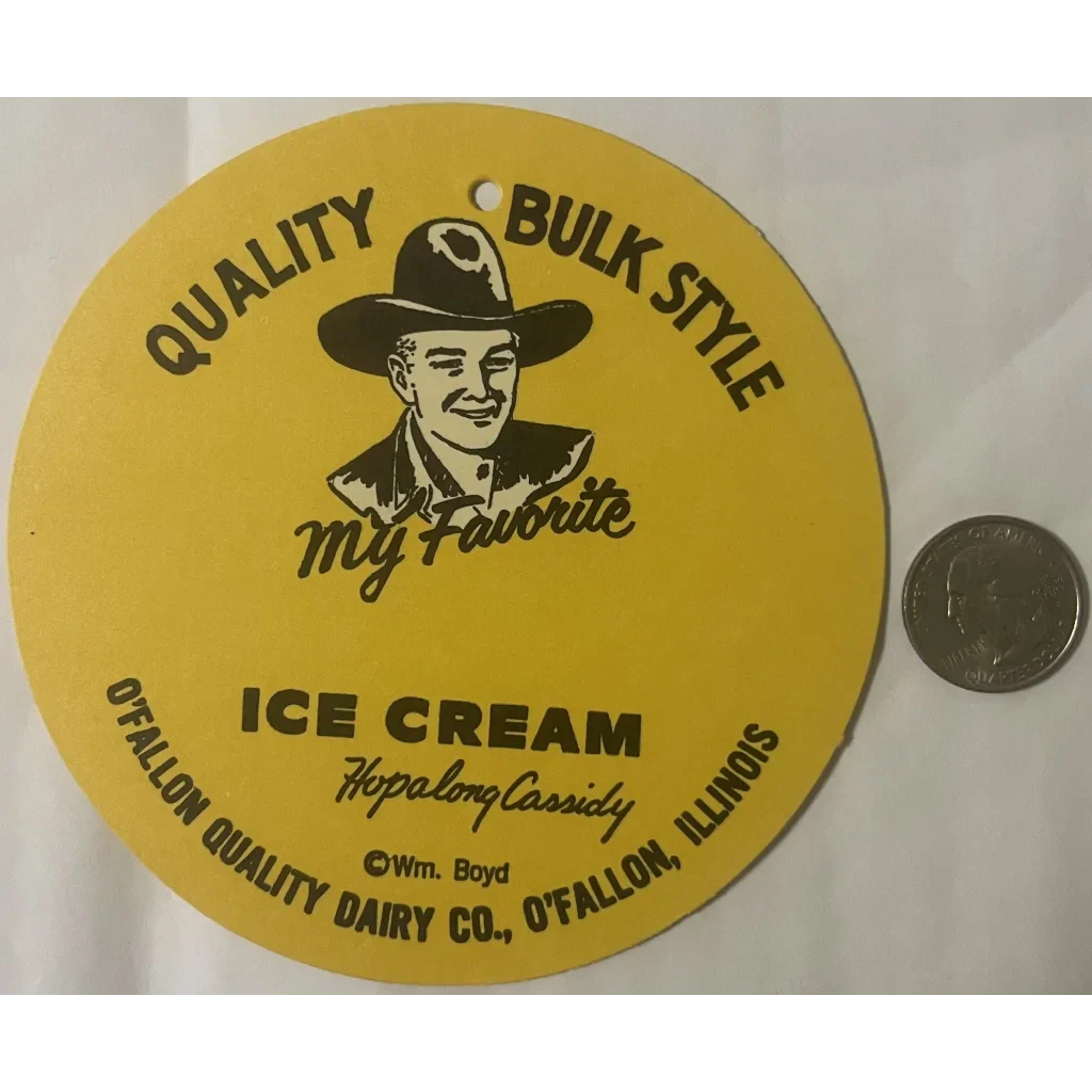 Rare 1950s Hopalong Cassidy Ice Cream Sign Antique Gift from Illinois