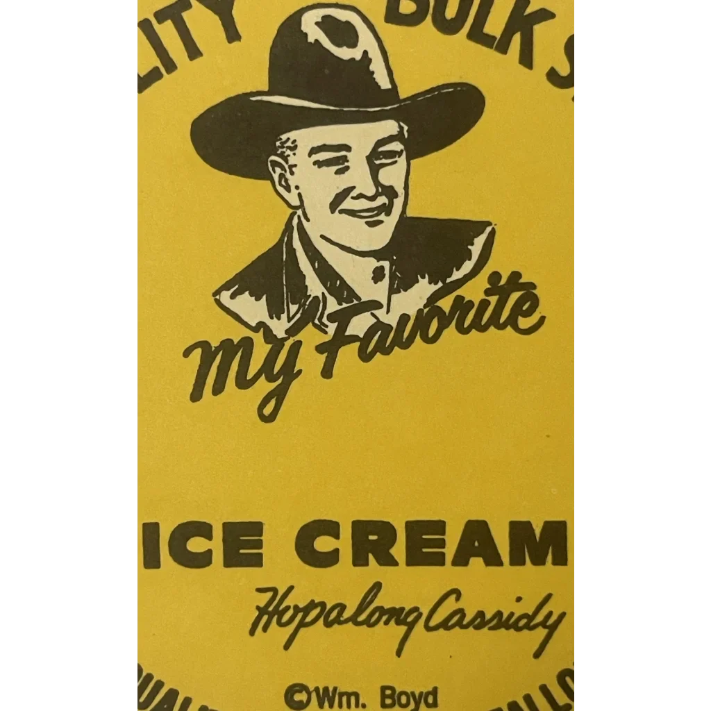 Rare 1950s Hopalong Cassidy Ice Cream Sign Antique Gift from Illinois