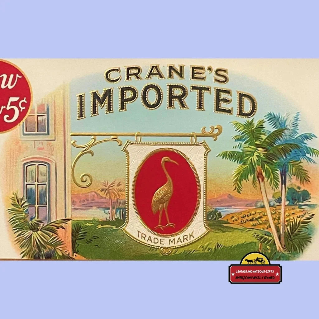 Rare Antique Vintage Crane's Cigar Label from Indianapolis
