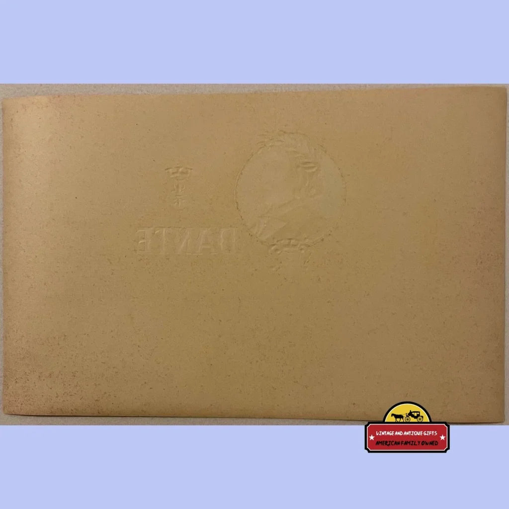 Rare Antique Dante Alighieri Embossed Cigar Label from 1900s