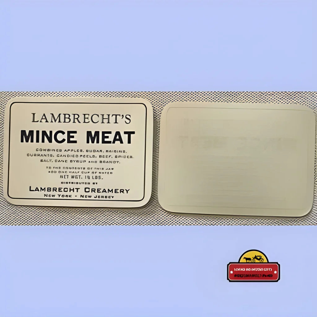 Rare Antique Vintage Lambrecht's Mince Meat Label from NY NJ