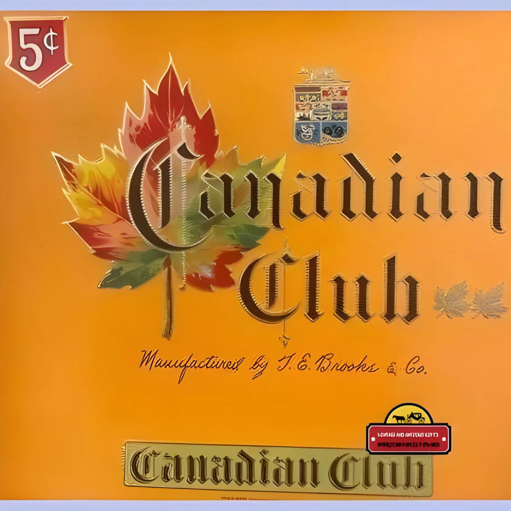 Rare Canadian Club Embossed Cigar Label from Early 1900s