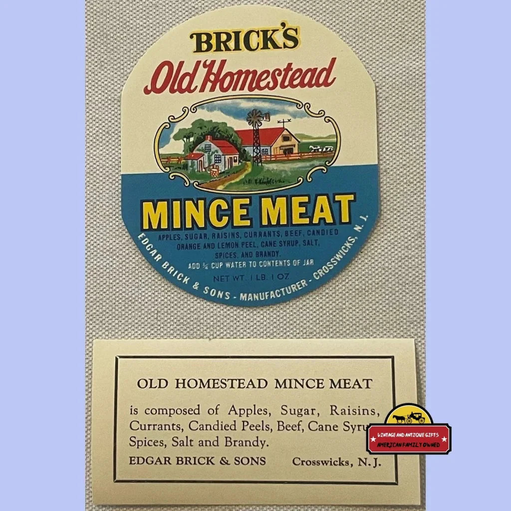 Rare Antique Vintage Old Homestead Mince Meat Labels Bundle