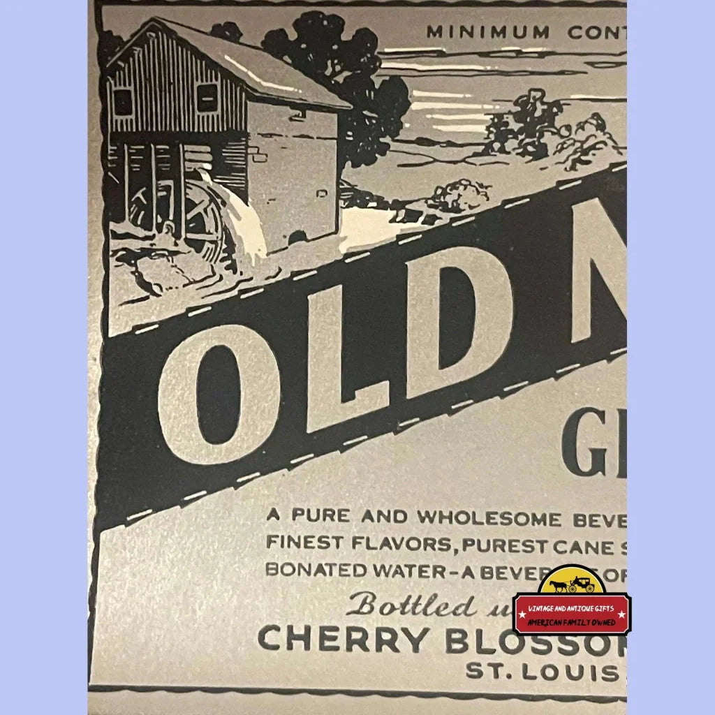 Rare 1930s Old Mill Ginger Ale Labels Antique Vintage Collectible