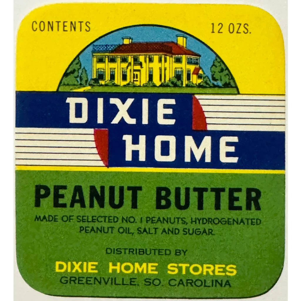 Rare Dixie Home Peanut Butter Label from the 1930s Discovered