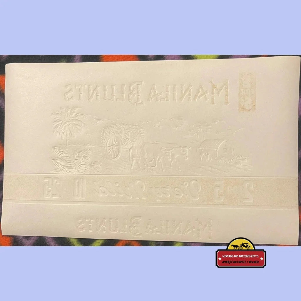 Rare Embossed Manila Blunts Antique Vintage Cigar Label
