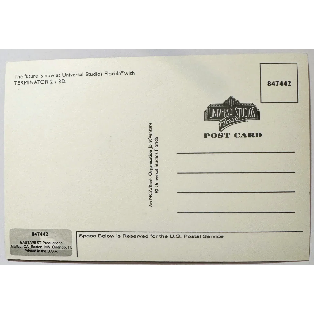 Retro T2 3D Universal Studios Poster Starring Arnold Schwarzenegger