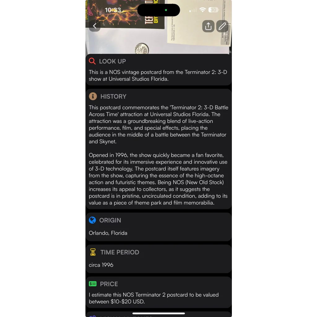 Retro T2 3D Universal Studios Poster Starring Arnold Schwarzenegger