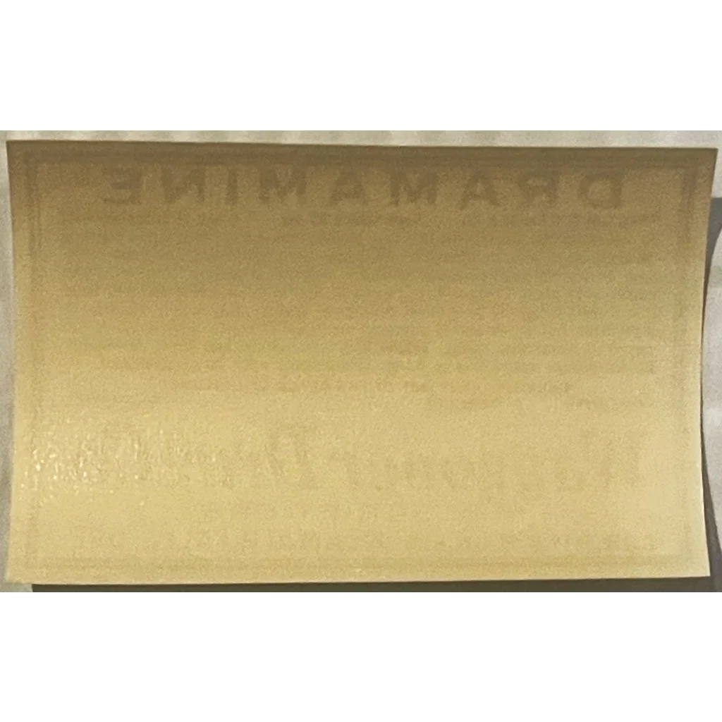 Rare Vintage 1940s Dramamine Label from Waggoner Drug Company