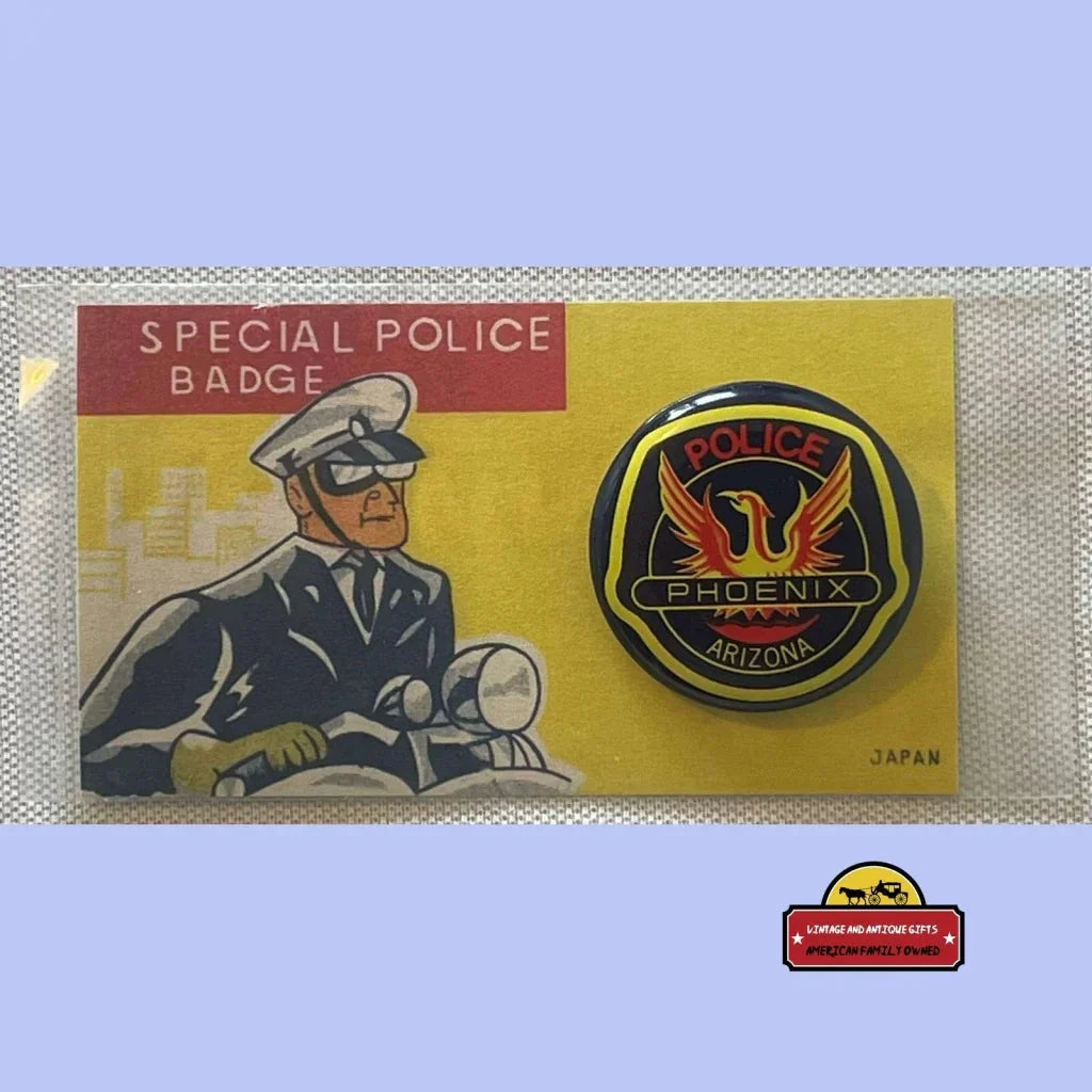 Rare Vintage Tin Litho Phoenix Special Police Badge 1950s