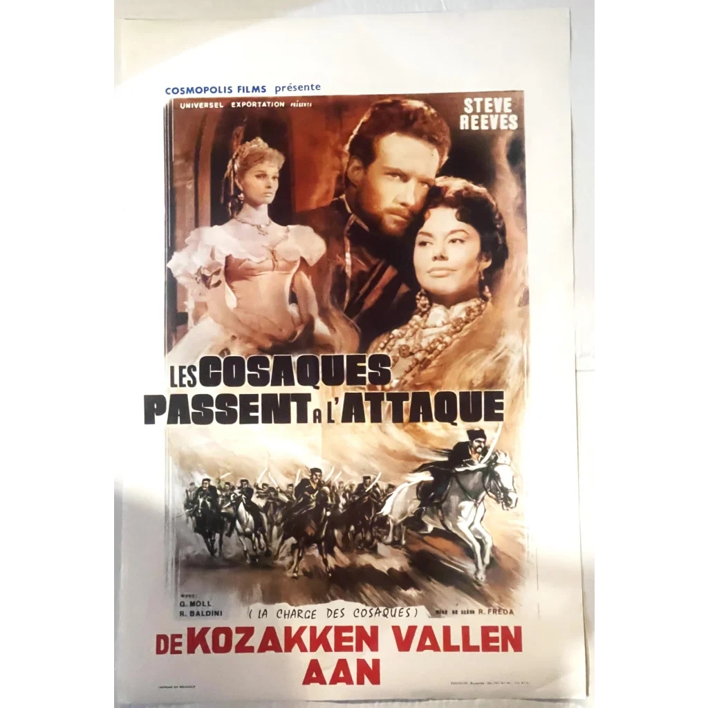Rare 1959 Les Cosaques Passent Belgium Movie Poster Ignites Nostalgia