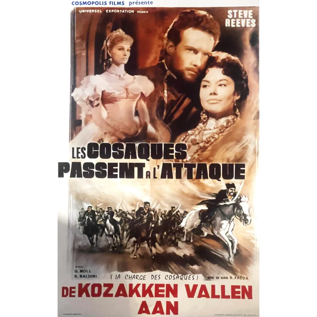 Rare 1959 Les Cosaques Passent Belgium Movie Poster Ignites Nostalgia