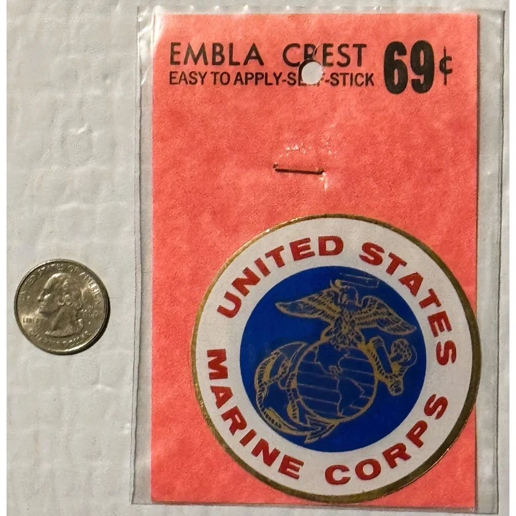 Rare Vintage 1960s Embla Crest USMC Decal Sealed Collectible