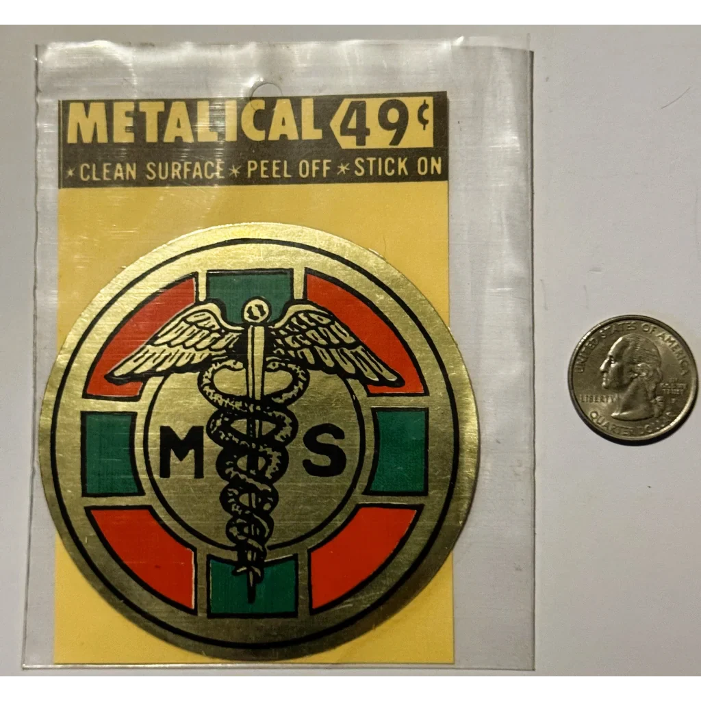 Rare Vintage 1960s Medical Caduceus Emblem Sticker Unleashed