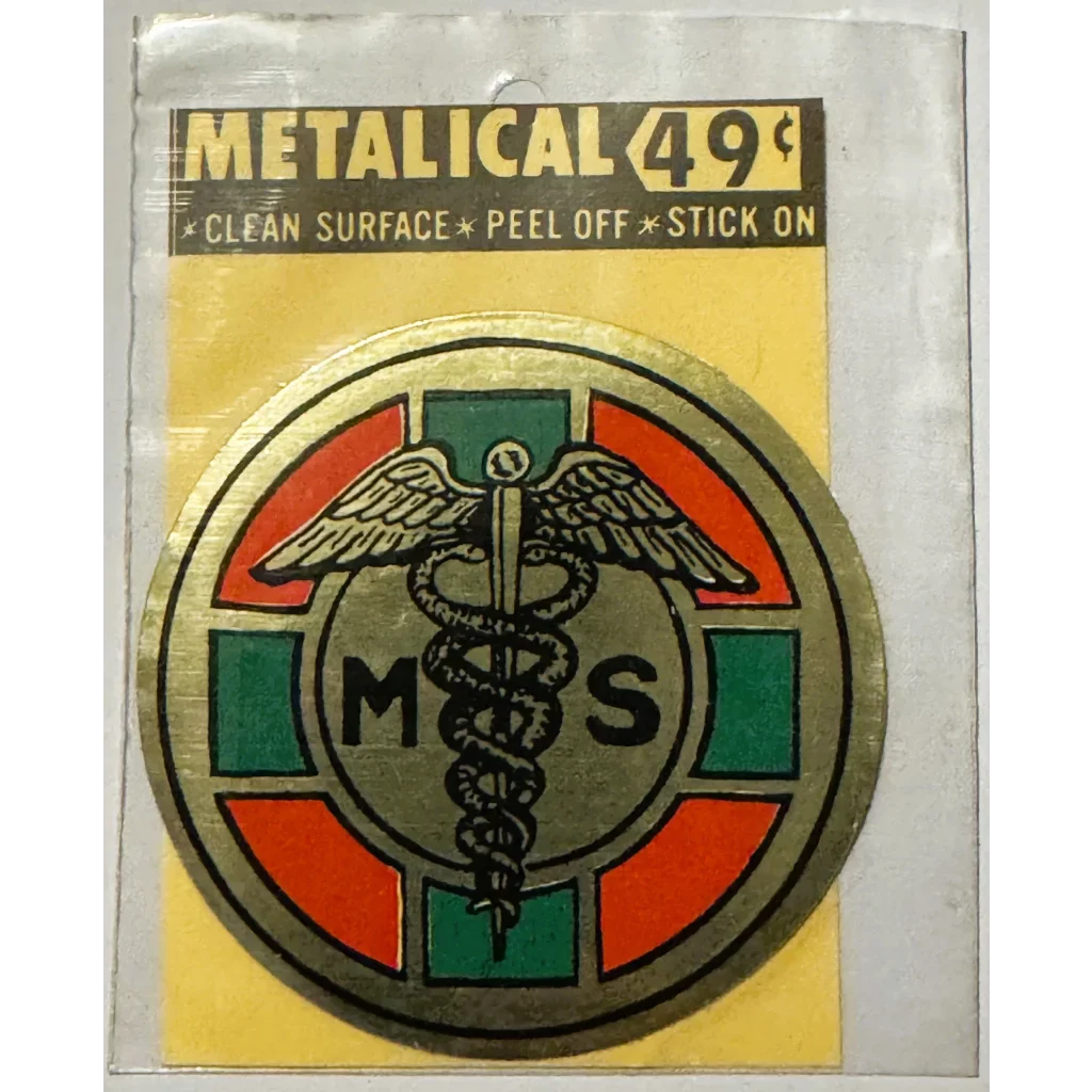 Rare Vintage 1960s Medical Caduceus Emblem Sticker Unleashed