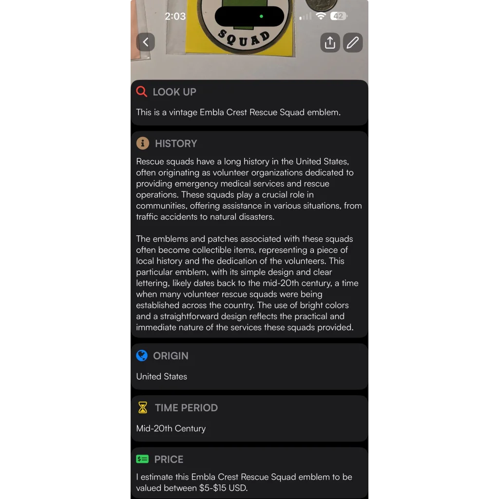 Rare Vintage 1960s Rescue Squad Emblem Stirs Nostalgia