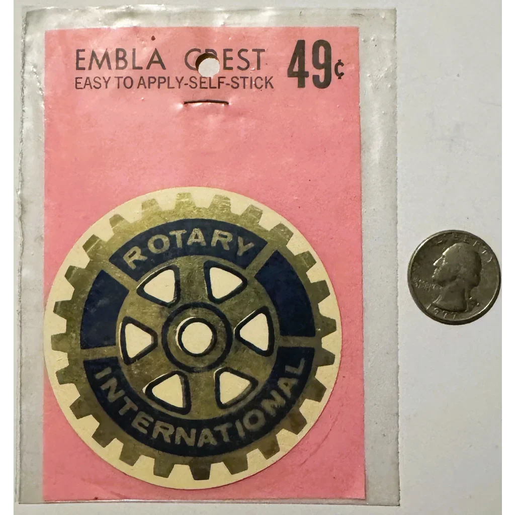 Rare Vintage 1960s Rotary International Embla Crest Decal Discovered