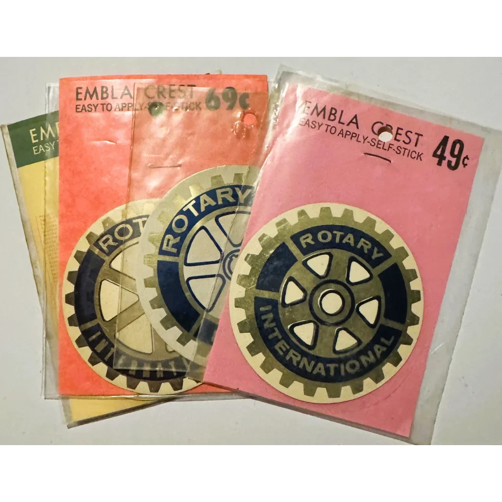 Rare Vintage 1960s Rotary International Embla Crest Decal Discovered