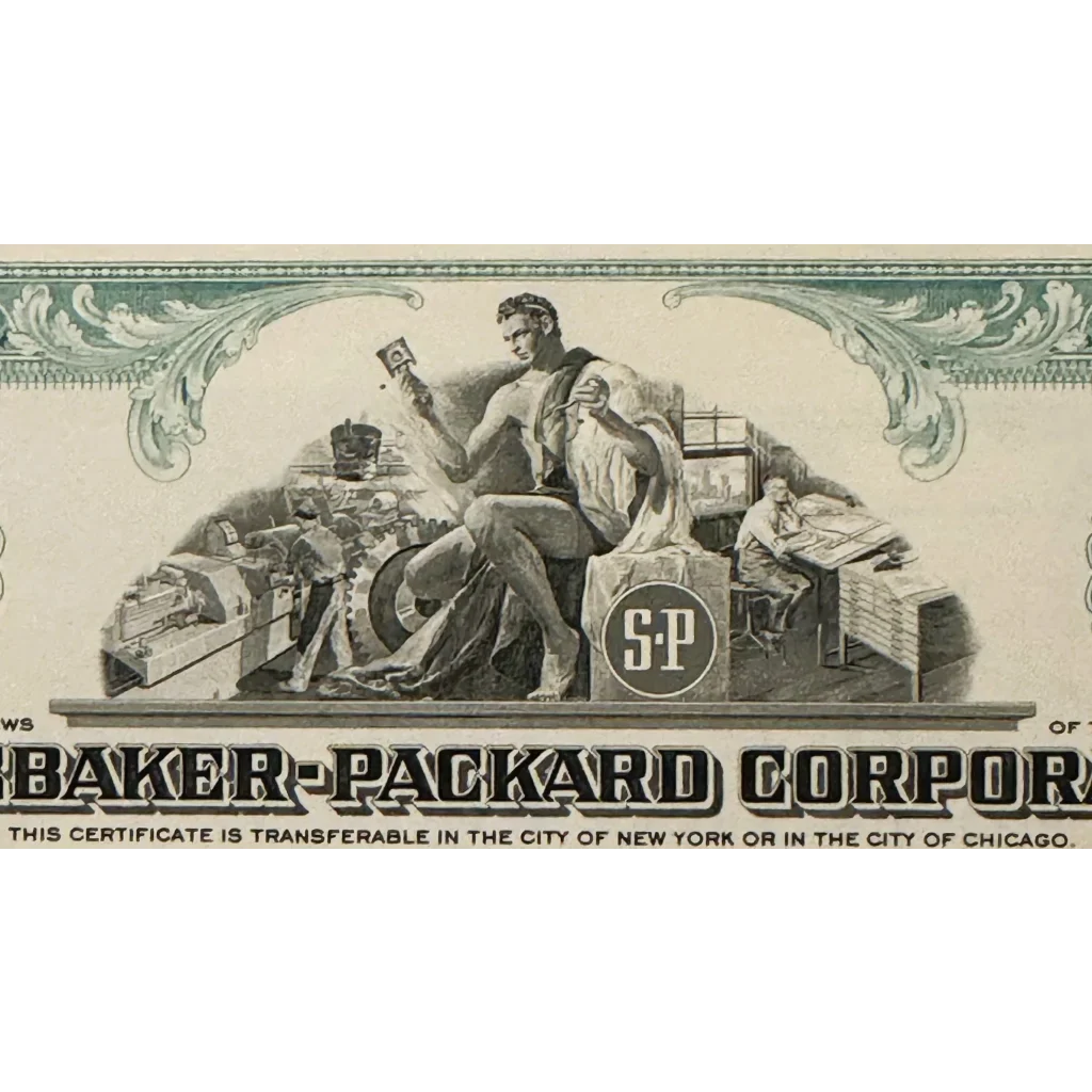 Rare Vintage 1960s Studebaker Packard Stock Certificate Teal Gem