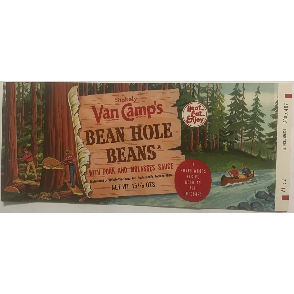 Rare 1960s Van Camps Beans Label Vintage Collectible