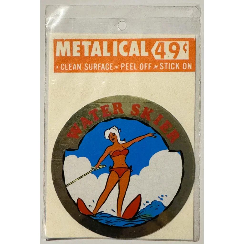 Rare Vintage 1960s Water Skier Decal Brings Nostalgia to Life
