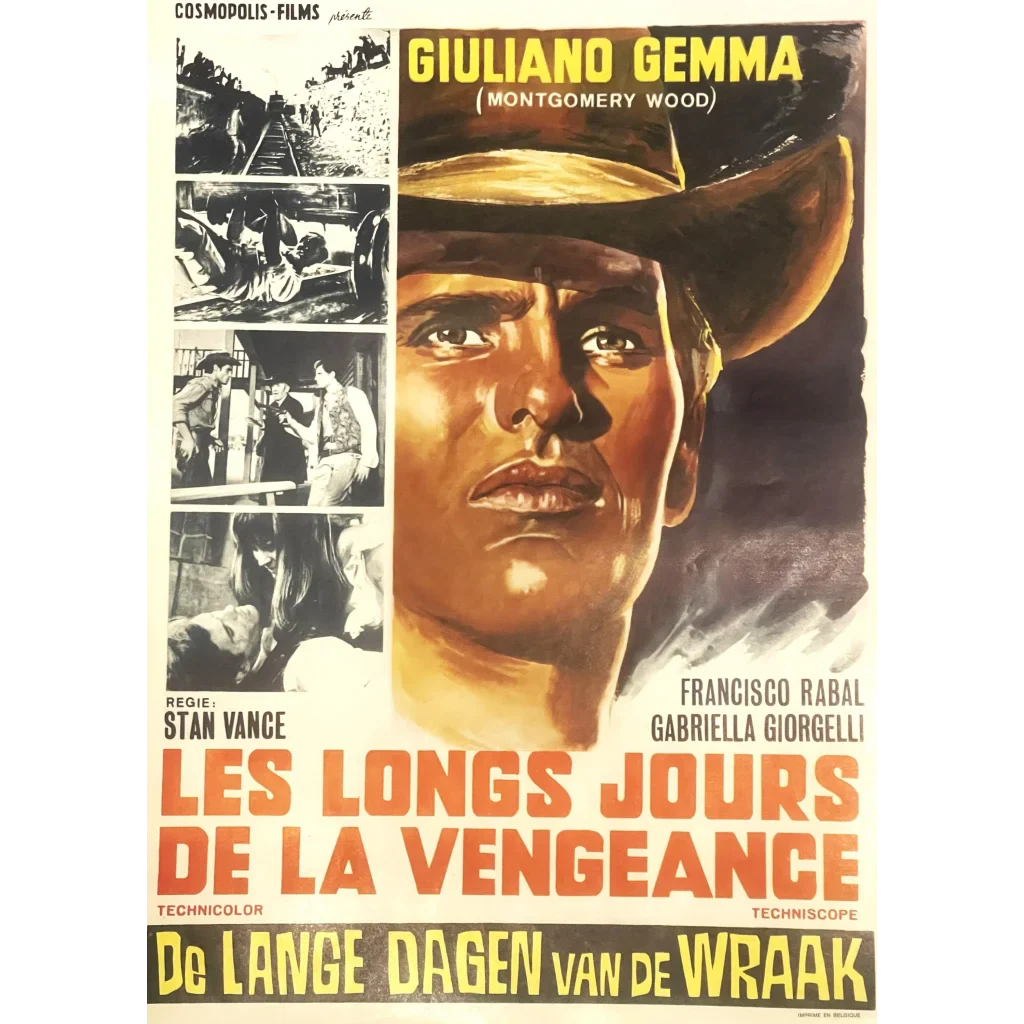 Rare 1967 Les Longs Jours De La Vengeance Belgium Movie Poster